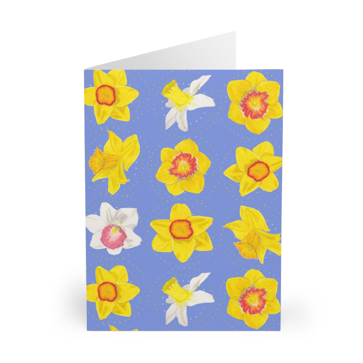 Daffodils on Blue Large Greeting Cards (5 Pack)