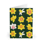 Daffodils on Forest Green Greeting Cards (5 Pack)