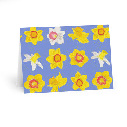 Daffodils on Blue Large Greeting Cards (5 Pack)