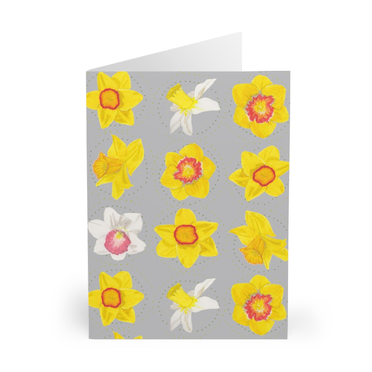 Daffodils on Grey Large Greeting Cards (5 Pack)