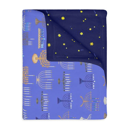 Soft and Light Chanukah Velveteen Minky Blanket