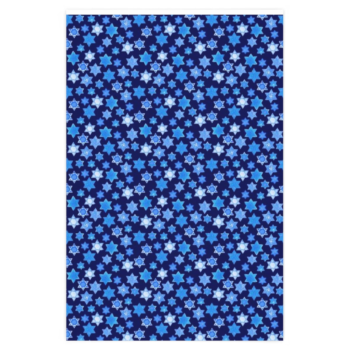 Blue on Blue Stars of David Wrapping Paper