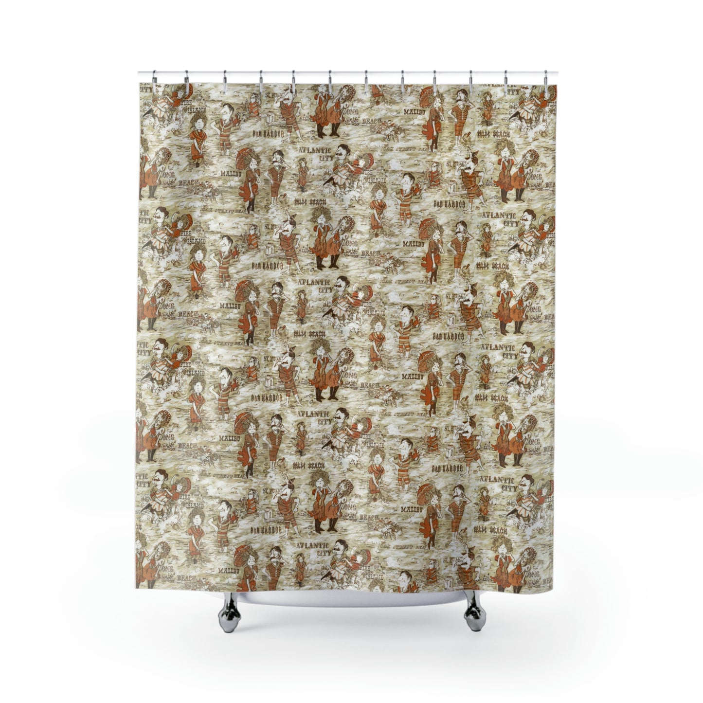 z Vintage Travel Print Shower Curtain - Custom Order for Olivia