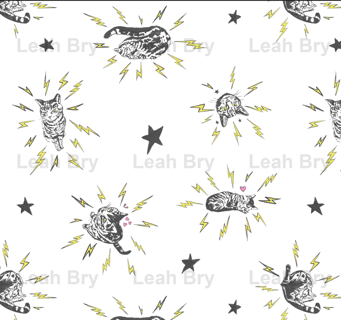 Punk Rocky Pussy Fabric Collection at Spoonflower