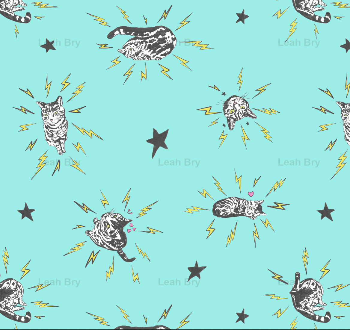 Punk Rocky Pussy Fabric Collection at Spoonflower