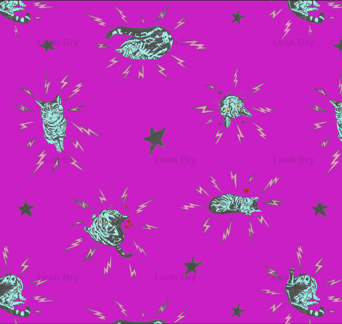 Punk Rocky Pussy Fabric Collection at Spoonflower